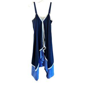 Diane von Furstenberg Sleeveless Midi Dress, Multi Blue, Size S